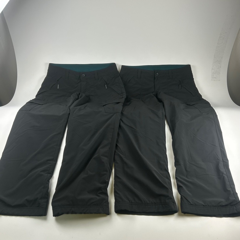 Eddie Bauer WMNS 6P Guide Pro Fleece Lined Cargo Pants Black Lot of 2 Hiking - Picture 3 of 6
